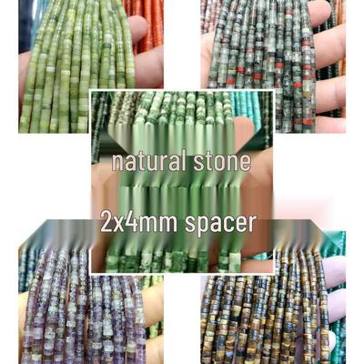 2x4mm Natural Agate Stone Separator Beads for DIY Jewelry Making - Loose Semi-Finished Accessories In Stock