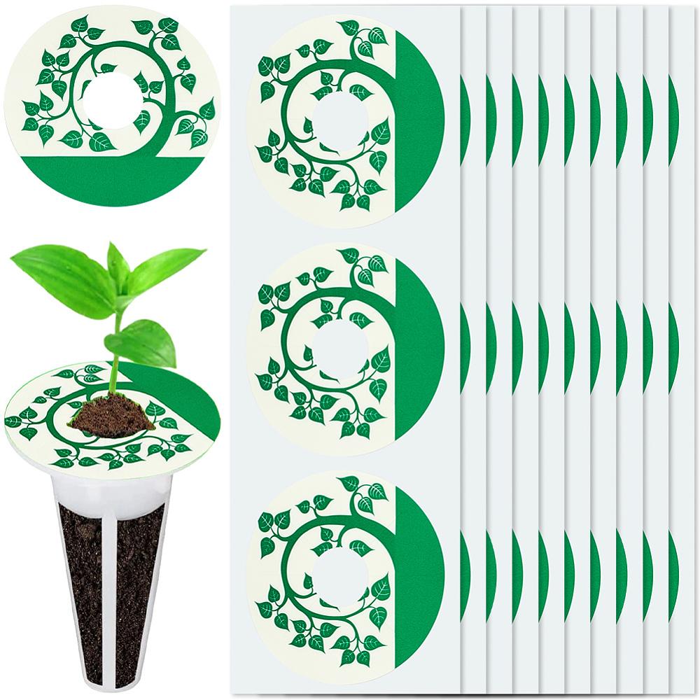 102Pcs Self-adhesive Blackout Window Film Sticker Flat Round with Tree Green 38.5x0.2mm