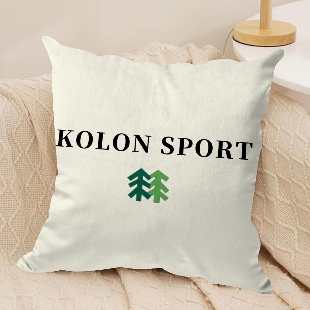 Luxury K-KolonS S-SPORT Cushion Cover Soft Plush Fabric Double-Sided Printed Sofa Cushion Cover for All Seasons Home Decor Gift