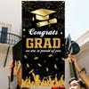 180x90cm Graduates Theme Background Black Gold Happy Graduation Banner  School Party Decor