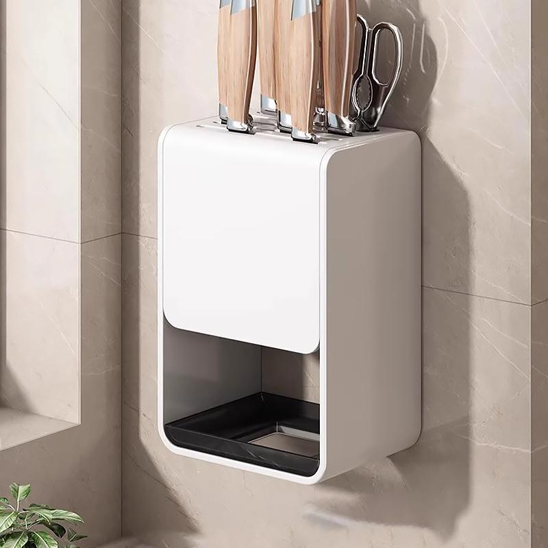 Knife Rack Kitchen Stainless Steel Multi-Functional Wall-Mounted No-Drill Knife Holder