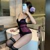 Sexy lingerie pure desire uniform seduction purple vest perspective clothes suspenders 94