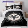 Satan Symbol Pattern Bedding,Quilt Set Quilt Cover Pillowcase Home Birthday Gift (1 * Duvet Cover + 2 * Pillowcase, Without Core)