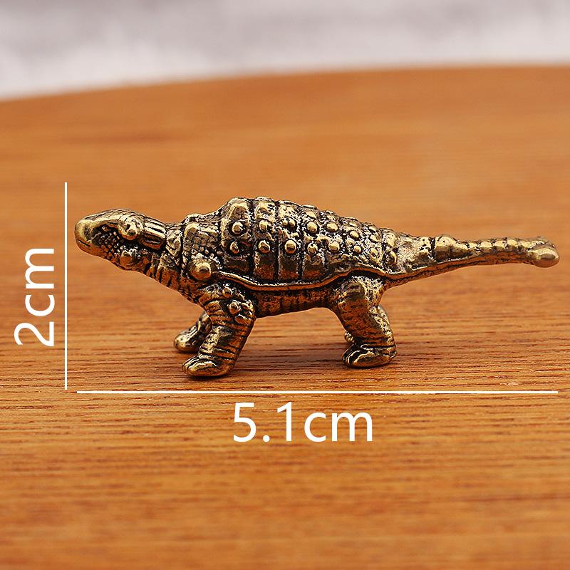Thornback Dragon Dinosaur Small Copper Retro Play Gift Desktop Decoration Small Dinosaur Metal Ornament Crafts