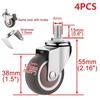 4PCS New 1.5" / 2" Wheel Threaded Stem Swivel Casters TPE Rubber Brakes Furniture Castor M10 M8 Rubber Castor for Baby Bed