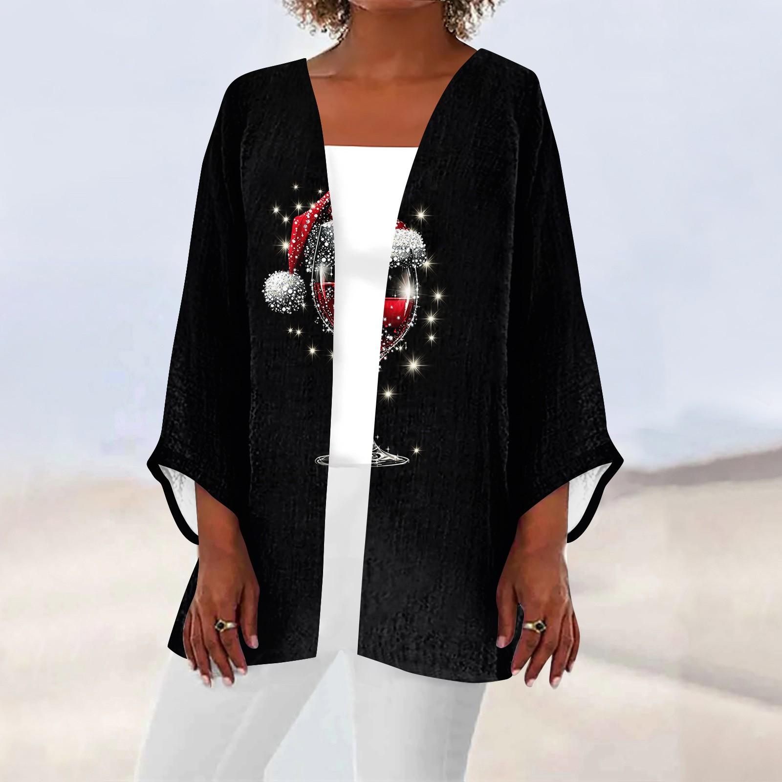 

Женская повседневная модная легкая куртка средней длины с принтом, кардиган XXXXXL чёрный