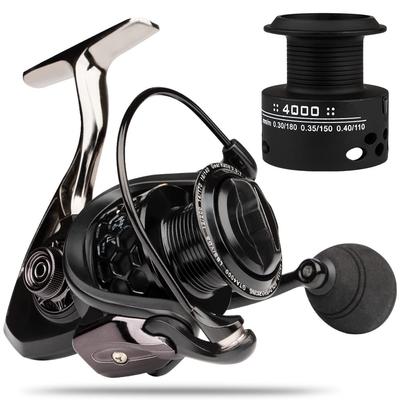 Happy Life Spinning Reel Reel with Lightweight Resin Spool Fishing Gear High Stability Maximum Drag Force 35KG Left and Right Interchangeable Handles