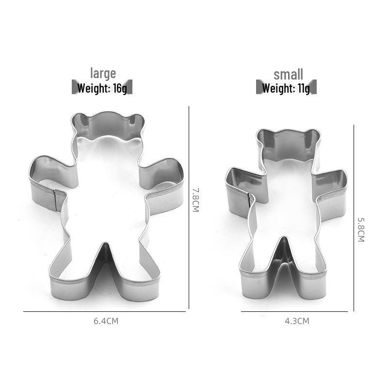 3D Teddy Bear Cookie Stamp & Cutter - DIY Christmas Baking Tool
