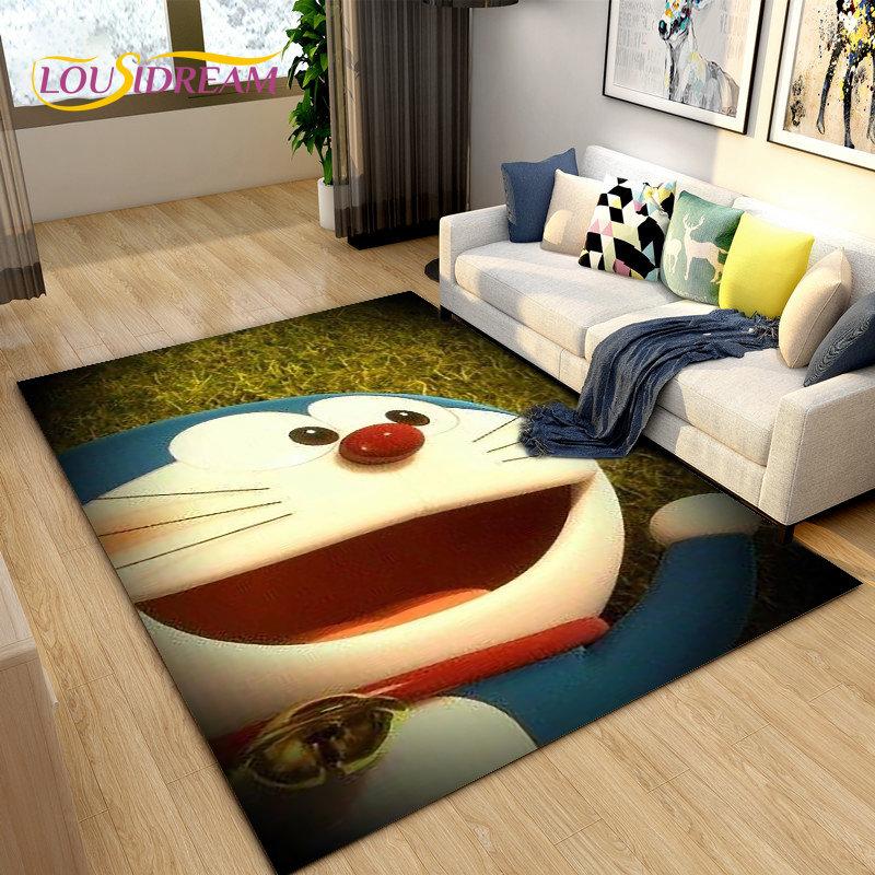 Doraemon Japanese Anime Cartoon Area Rug,Carpet Rug for Living Room Bedroom Sofa Doormat Decoration, Kid Play Non-slip Floor Mat