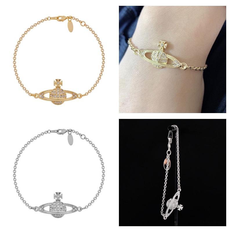 Westwood Mini Bas Relief Chain Bracelet Vintage Adjustable Women Gifts