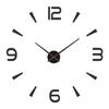 Modern 3D Silent Adhesive Wall Clock 120 Cm Black Wall Clock