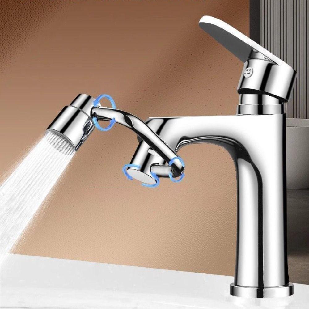 U Shaped Faucet Extender Silver Faucet Sprayer Head Practical Rotating Spray Faucet  Bathroom