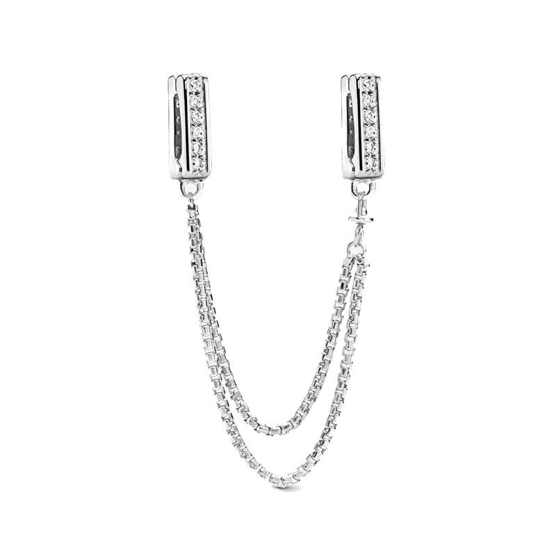 925 Silver DIY Armbandsberlock Glänsande Pärla Tusensköna Rosett Platt Lås Reflekterande Smyckesklämma