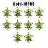 Gold Plated Christmas Tree Napkin Ring Luxury Green Dinner Button Holder for Western Restaurant Table Setting Decor