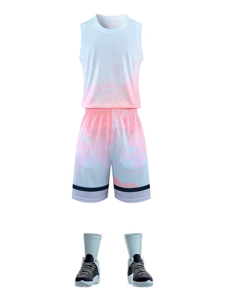 Men's Summer Training Basketball Tank and Shorts Set with Custom Printing