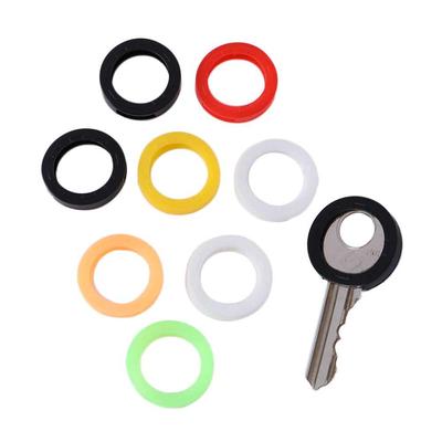 8 piezas Redondas Blandas Huecas 24 mm x 4 mm Cubiertas de Silicona para Llaves de Casa Tapa de Llave Llavero