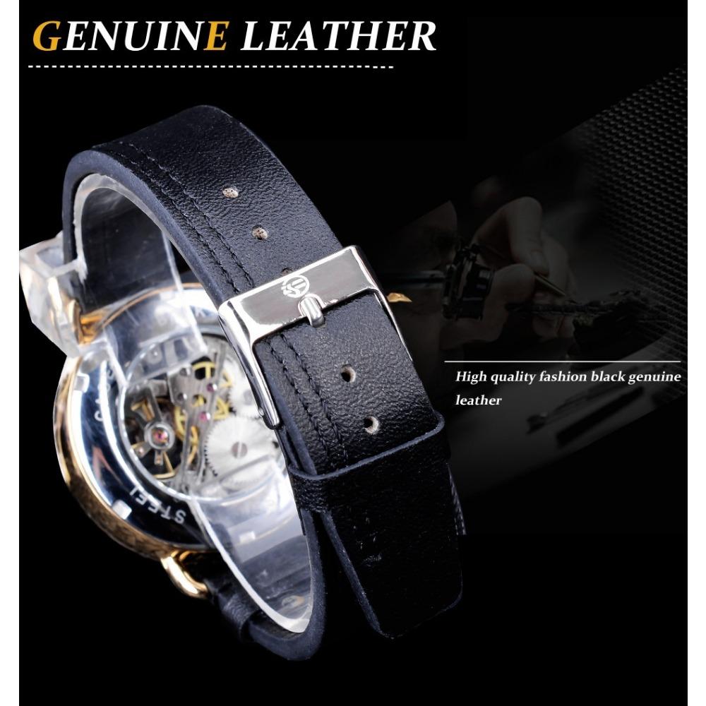 Forsining Watch Men's Fashion Casual Classic Hollow-out Waterproof Manual Mechanical Watch GMT1134-4-A