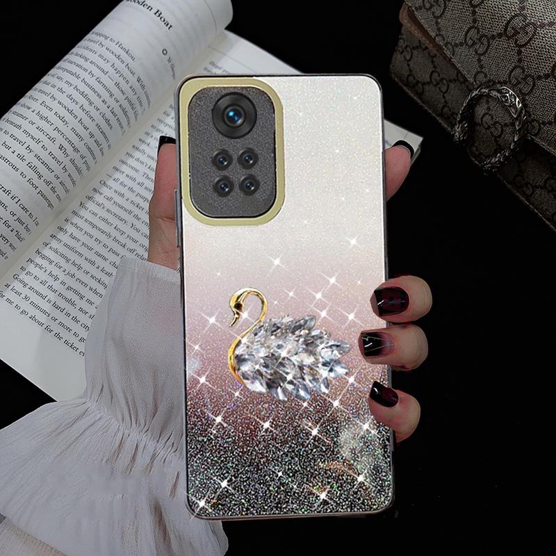 

Bling Glitter Swan Diamond Case для Xiaomi Redmi Note 11 10 9 Pro 11S 10S 9S 10A 10C 9AT 9C Poco M4 M3 X3 NFC F3 C31 М яка силіконова задня кришка з градієнтом Poco C31 чорний