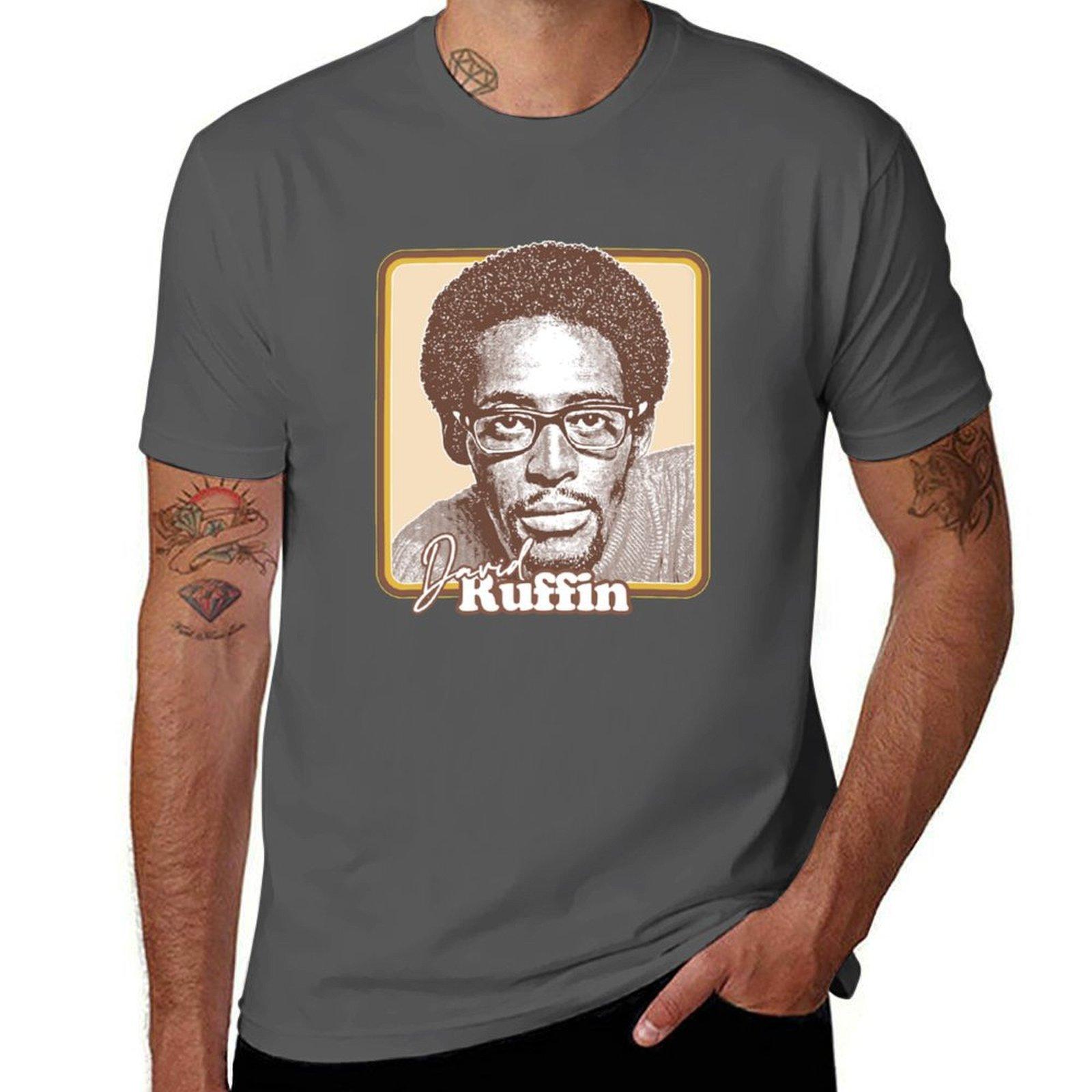 

David RuffinRetro Soul Fan Design TShirt NonShrink Basic Cotton TShirt 4XL