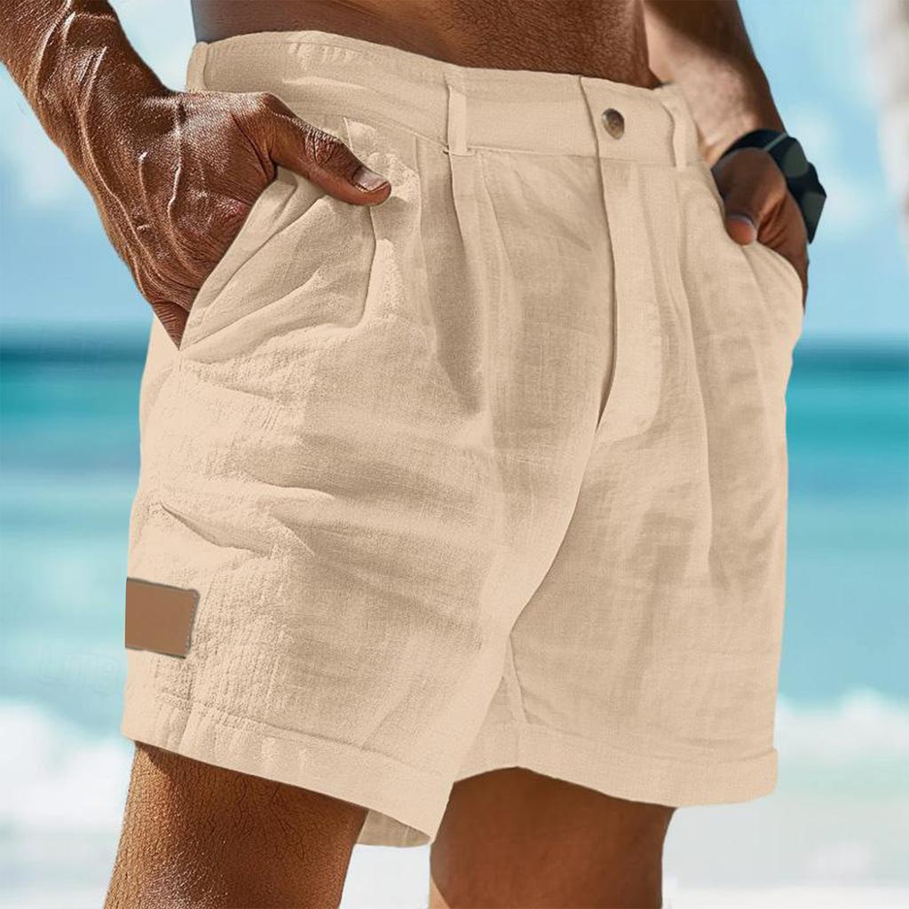 Herren Freizeithose mit bequemen leichten Knopftaschen und einfarbige Badeshorts