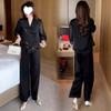 Chinese-style Button-up Fashion Women's Summer Stylish Slimming Traditional-style Top and Wide-leg Pants Set