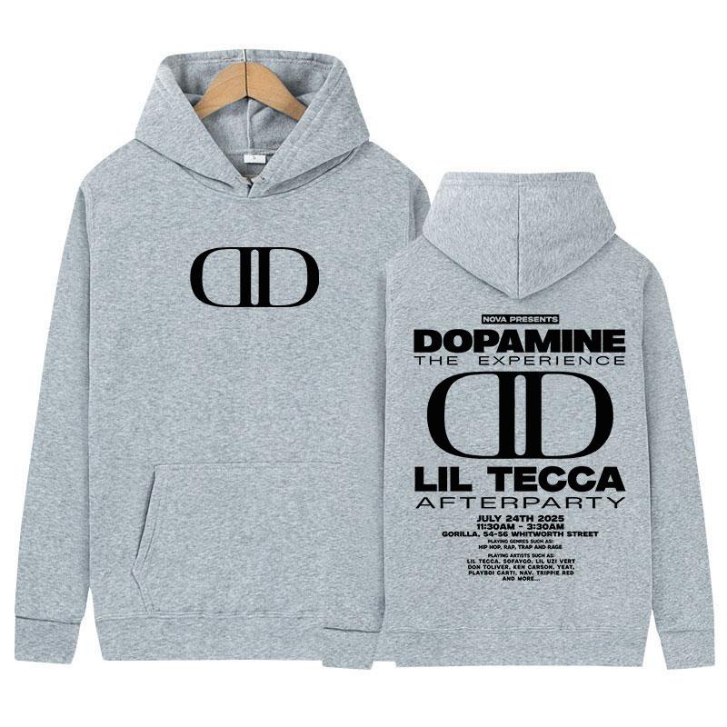 Rapper Lil Tecca Dopamne Tour 2025 Neues Album Hoodie Herren Damen Kleidung Mode Harajuku Sweatshirt Hip Hop Oversized Fleece Hoodie