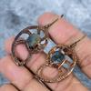 Fancy Labradorite Stone Electroformed Handmade Dangle Drop Hook Earrings Copper VP-79