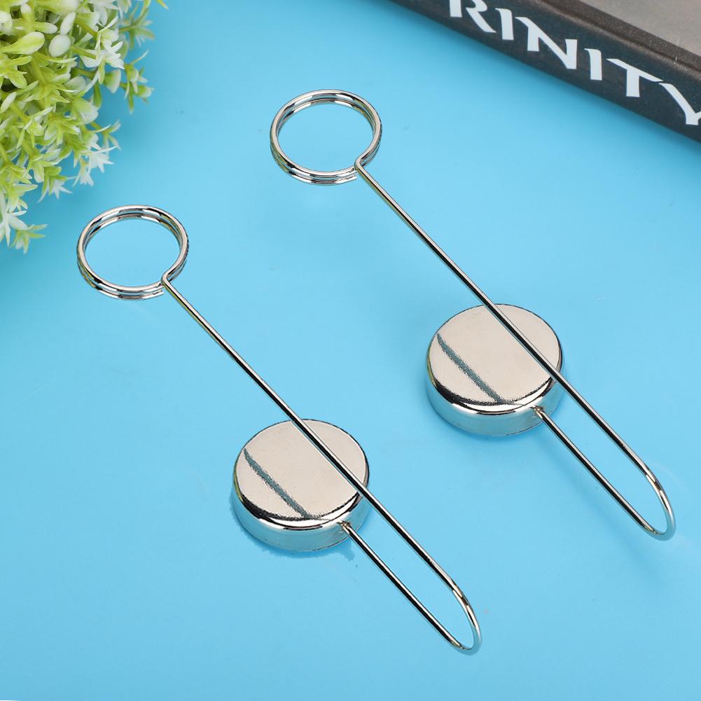 2Pcs Picture Hanging Clips Metal Double-Sided Adhesive Wall Stickers Message Clip(Silver )