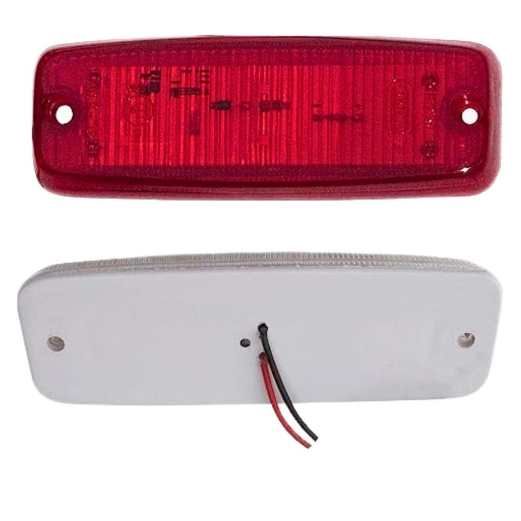 LED Side Marker Light Set 6 LEDs 12V Teardrop Marker Lamps (Red) | Universal for Trucks, Trailers, Lorries, Buses & Commercial Vehicles (Set of 2)