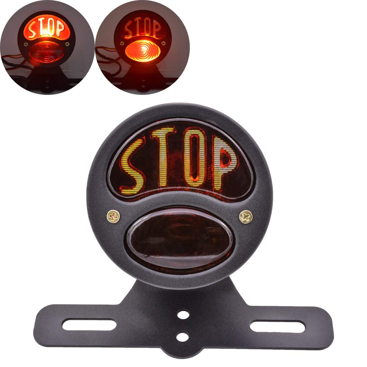 

JIAHER Tail Lamp Motorcycle STOP Tail Light Iron Rear Lamp Brake Harley Chopper чёрный