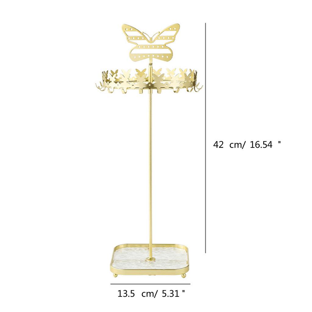 Metal Butterfly Jewellery Holder Display Stand with Tray Hanging Organizer Tower Rack Storage for Necklace Earrings