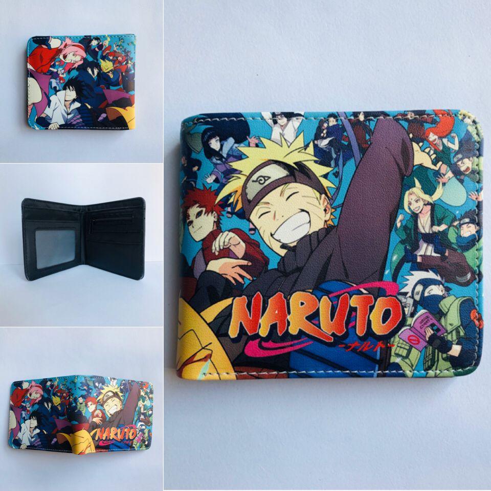 Naruto Wallet Anime Figure Uchiha Madara Kakashi Sasuke Pu Leather Short Coin Purse Multi Functional Wallet Card Holder Gift