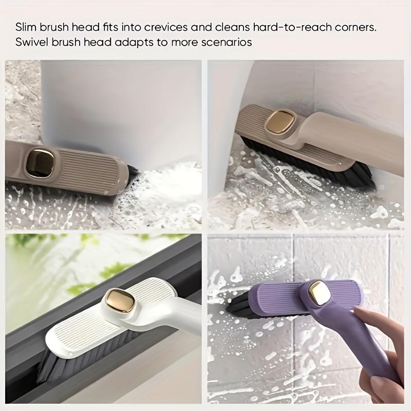 2-in-1 Rotating Cleaning Brush - Versatile for Kitchen, Living Room, Bathroom & More - Durable Bristles for Tile, Grout & Wall Cleaning
