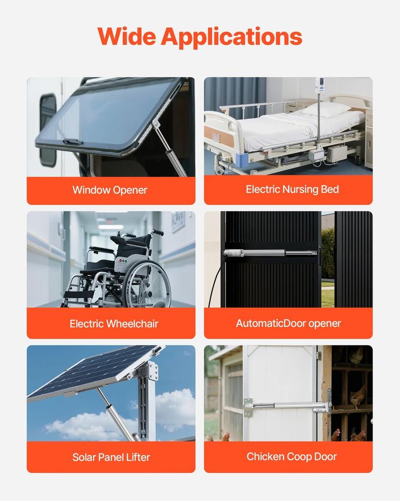 12V Linearantrieb, 304,8 mm Hub, IP65 Wasserdichter Linearantrieb, 3000 N, 5 mm/s Bewegungsaktuatoren mit Montagehalterung für Solarnachführsysteme, Industrie