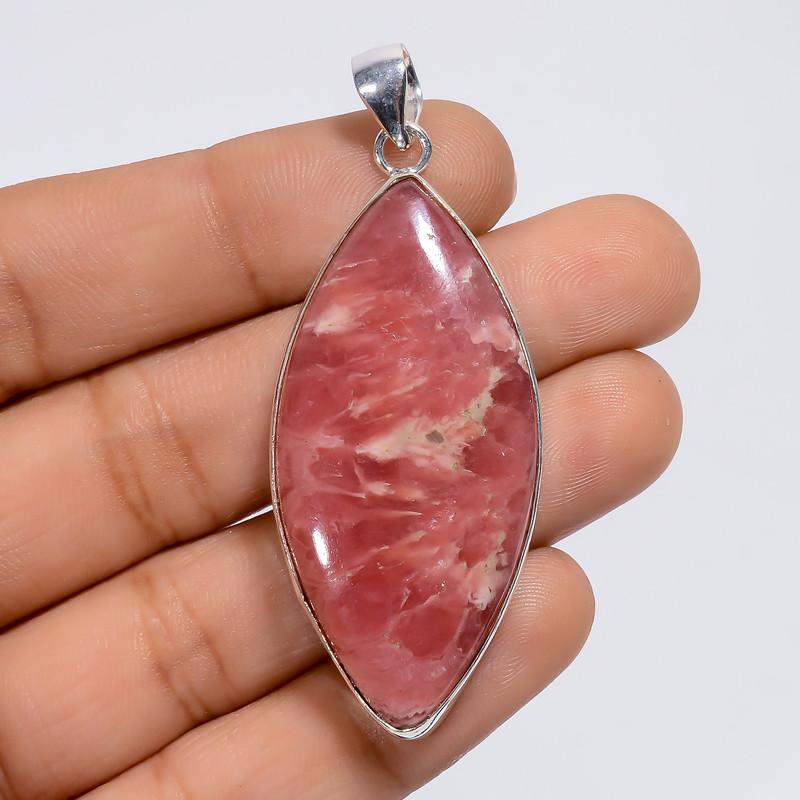 

Beautiful Top Grade Qualite 100% Natural Rhodochrosite Marquise Shape Ethnic Style Handmade Jewelry 925 Steling Silver Pendant 2.2 WSJ-5021 2.2