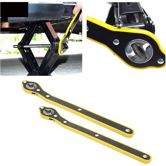 Auto Labor-Saving Jack Ratchet Wrench, Pair 13.4in Car Jack Ratchet Wrench Labor Saving Tire Wheel Lug Wrench Repair Tool for Cars SUVs Trucks