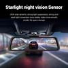 Câmera de painel com espelho WiFi 4K, espelho retrovisor dianteiro e traseiro WDR, câmera de carro com tela sensível ao toque IPS de 10", aplicativo, visão noturna, assistência de estacionamento