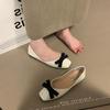 2025 new fairy style with skirt flat-soled single shoes women's autumn gentle bow one-pedal ladyshoes