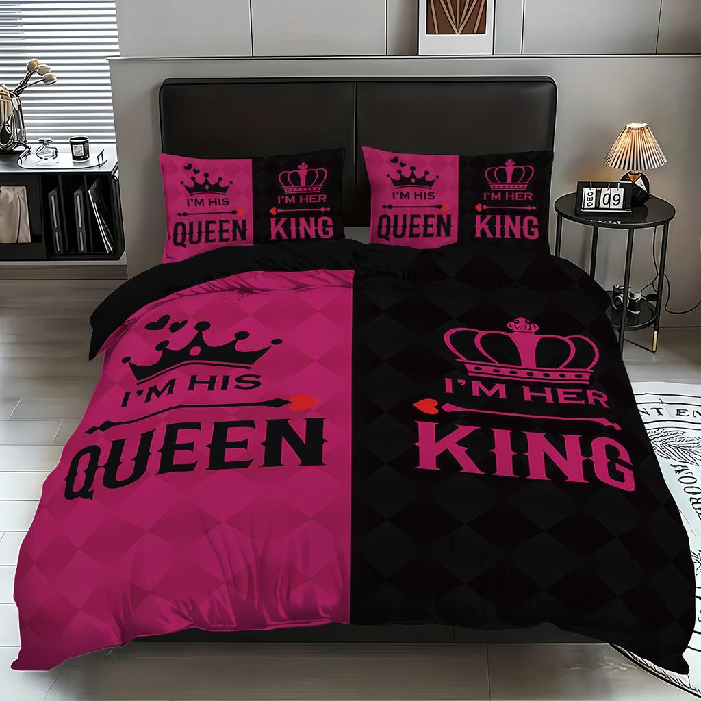 Bed Three-Piece King Queen Couple Quilt Cover Digital Printing Bedding Pillowcase Quilt Cover Home Textile