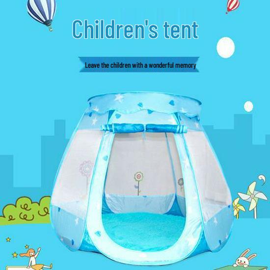 

Детская шестигранная палатка для помещений с бассейном с шариками Pink Six-Sided Flat-Top Tent