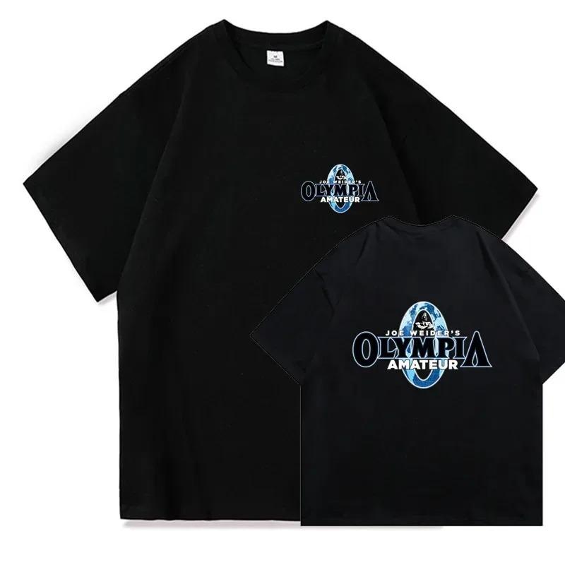 Summer 2025 OLYMPIA Men Gym Cotton Short Sleeve T Shirt Men Causal O-neck T-shirt Male High Quality Oversized Tees Tops Clothing