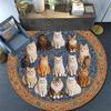 Cats Round Area Rug,Carpet Rug for Living Room Bedroom Sofa Playroom Decor,Non-slip Floor Mat