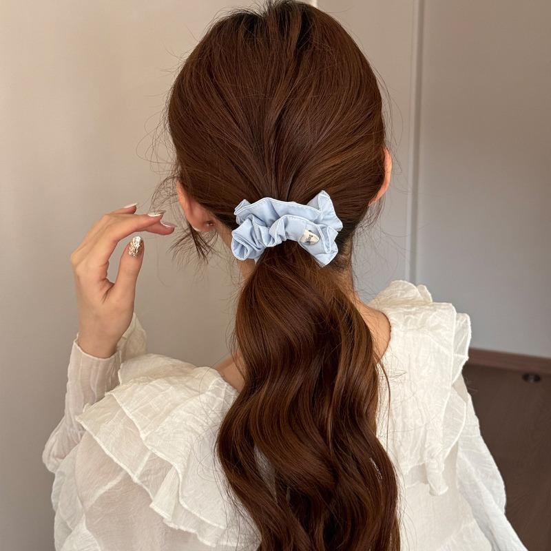 Blue and White Checkered Fabric Hair Band for Short Ponytails, Elegant and Versatile Headband for Updos