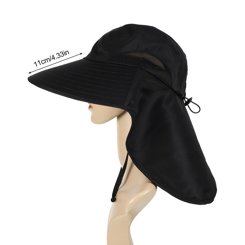 

Летние шляпы с широкими полями для женщин и мужчин, дышащая сетка, охлаждающая защита шеи, кепка для сафари для пеших прогулок, рыбалки, уличная шляпа с клапаном One Size