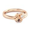 Granat Doppelstein Stapelbarer Ring - 925 Sterlingsilber Roségold Vermeil