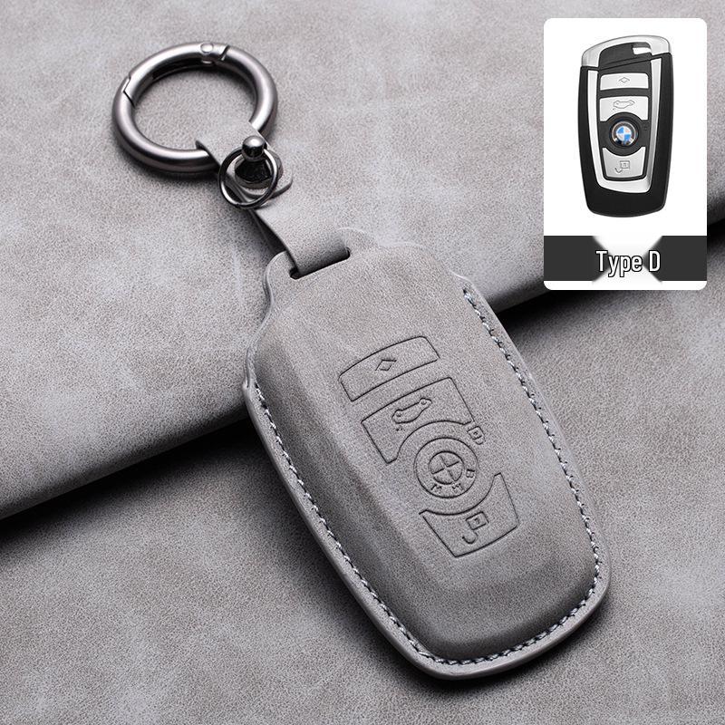 Compatible Leather Keychain Shell for BMW Series: Fits X1, X3, X5, 1 Series, 3 Series, 5 Series, 6 Series, 7 Series, NFC Card Snap