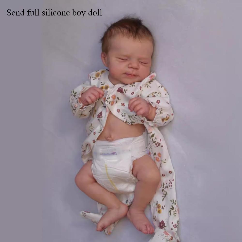 

19-дюймовые куклы Pascale Reborn Baby для малышей, живые спящие закрытые глаза, кукла для новорожденных, силиконовая игрушка для душа всего тела, детские куклы для детей, рождественские праздничные подарки Full silicone boy