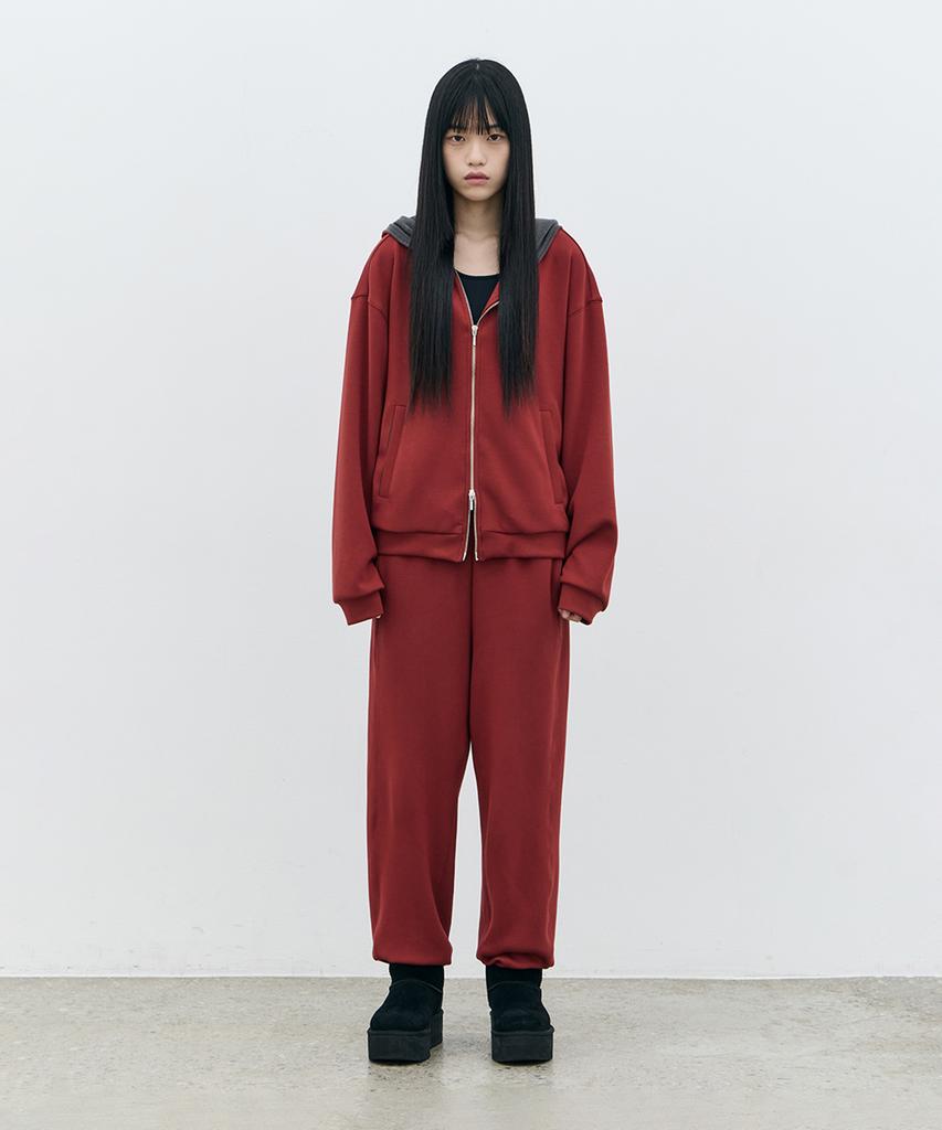 ROWM Soft Contour Hooded Zip-Up (Red/Charcoal)