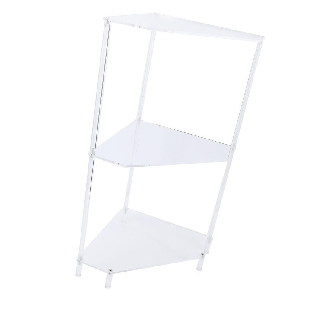 Acrylic End Table, 3-Tier Corner Side Table, Corner Coffee Table for Living Room, Bedroom, Bathroom Balcony, Rack Storage Shelf