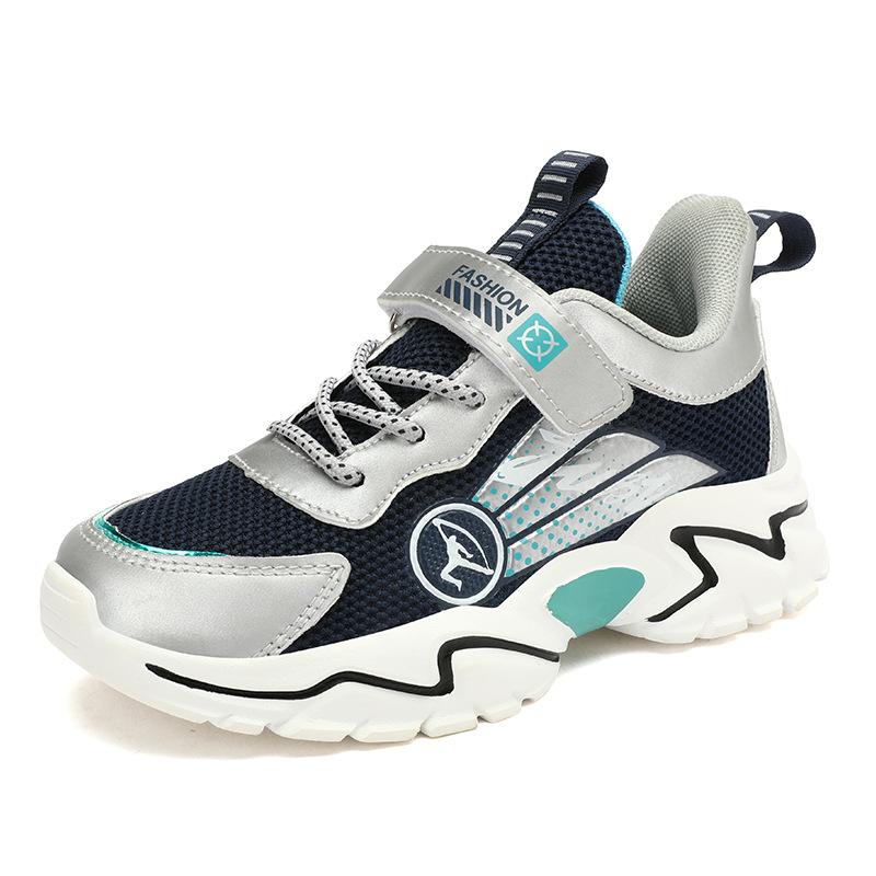Boys' shoes 2025 new children's sports shoes breathable mesh shoes trendy casual shoes medium and older children's running shoes